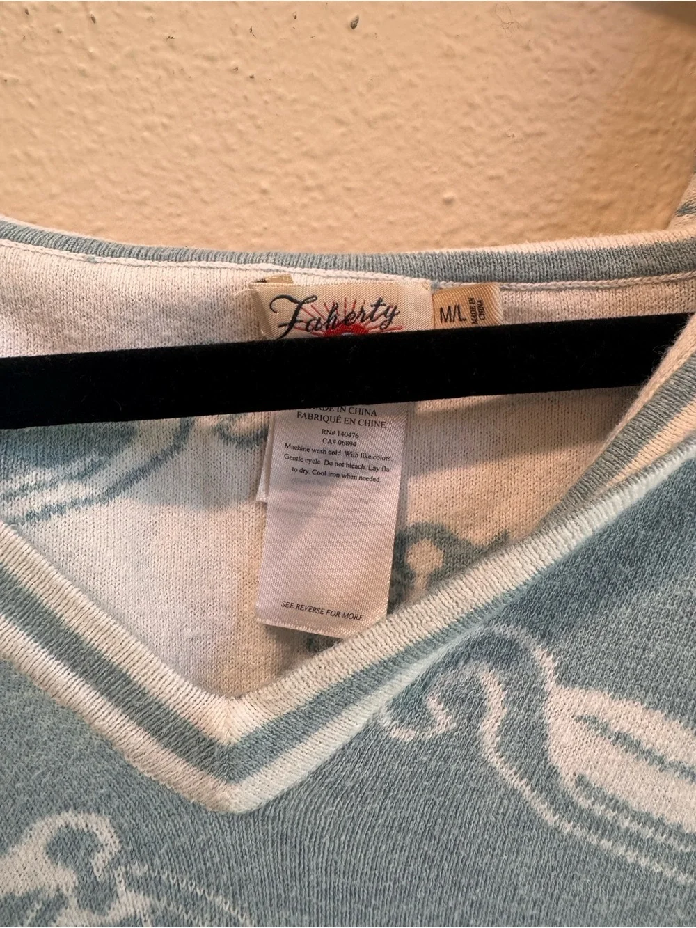 Faherty Light Blue Surf Poncho Surfer Girl Print Hoodie Cover-Up
